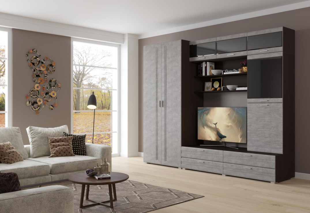 Венге-Бетон серый