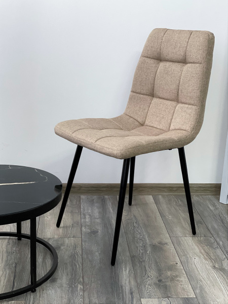 Стул ДИЛАН, цвет темно-бежевый #08, ткань / черный каркас М-City