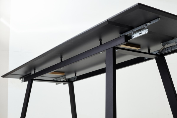 Стол Франк 200 Темно-серый мрамор, керамика / черный каркас М-City