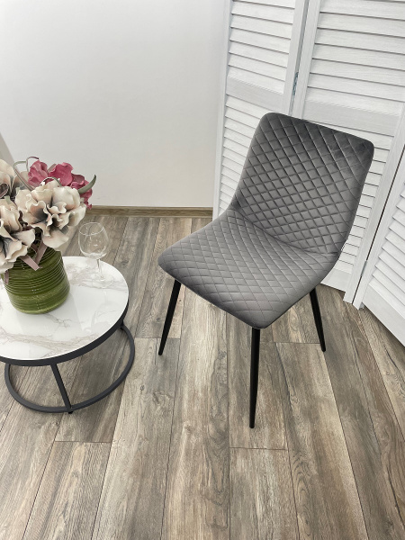 Стул TINTIN BLUVEL-14 GREY / черный каркас М-City