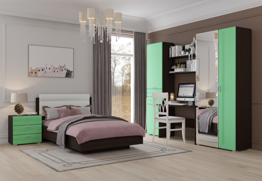 Венге-Зеленый кожа prona 2655