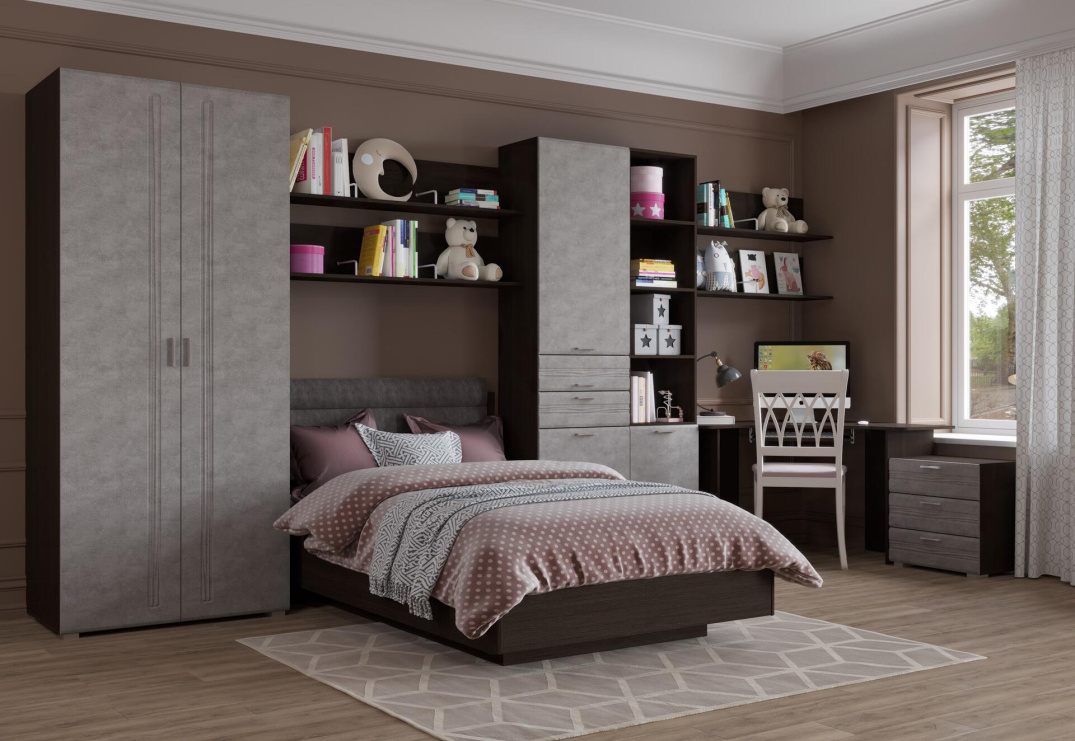 Венге-Бетон серый ткань alpina 14