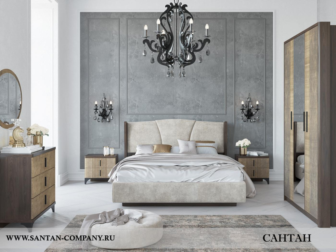 Дуб апрель темный + лофт голдэн пэлас ткань alpina 2