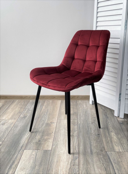 Стул ХОФМАН, цвет винный #H47, велюр / черный каркас 4 шт./1 к М-City