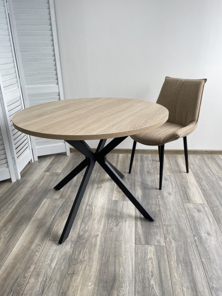 Стол ВЕГА D100 Дуб Бардолино/ черный каркас М-City