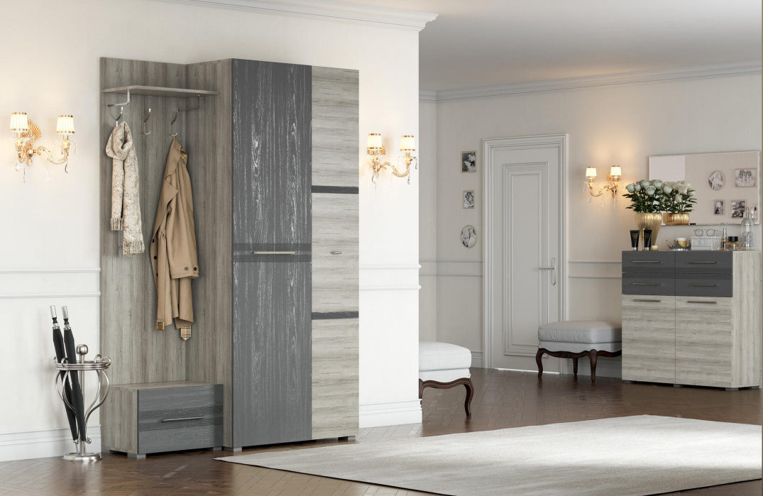 Дуб серый + айронвуд серебро