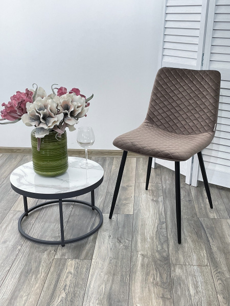 Стул TINTIN BLUVEL-38 LATTE / черный каркас М-City