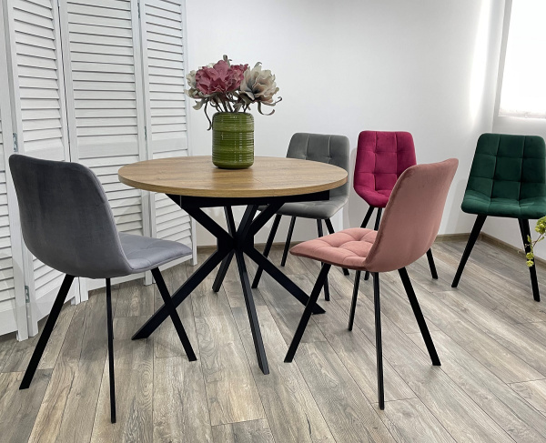 Стул CHILLI-Q SQUARE винный #16, велюр / черный каркас М-City