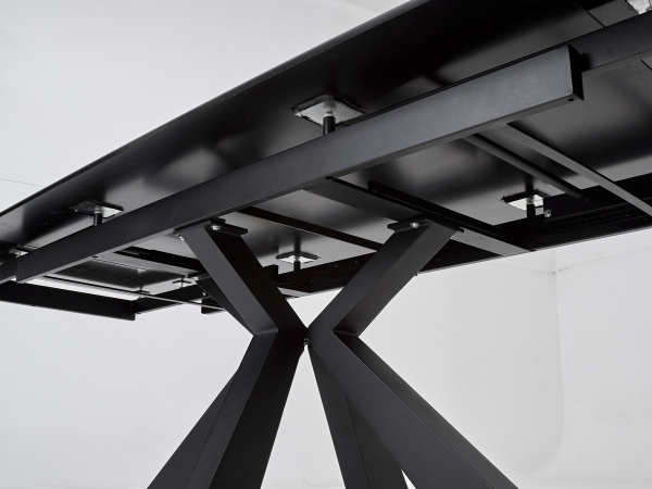 Стол ALEZIO 160 KL-135 Темно-серый мрамор матовый, итальянская керамика/ BLACK М-City