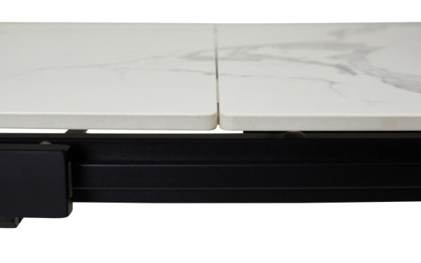 Стол CORNER 120 GLOSS STATUARIO WHITE SINTERED STONE / BLACK М-City