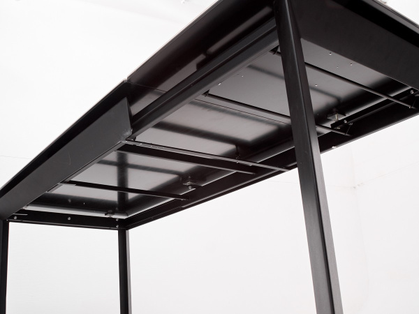 Стол CREMONA 140 HIGH GLOSS STATUARIO Белый мрамор глянцевый, керамика/ черный каркас М-City