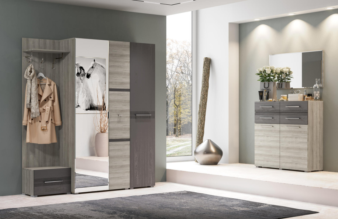 Дуб серый + айронвуд серебро