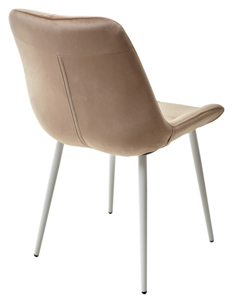 Стул ХОФМАН, цвет светло-коричневый B-06, велюр, 2шт./1к / белый каркас М-City