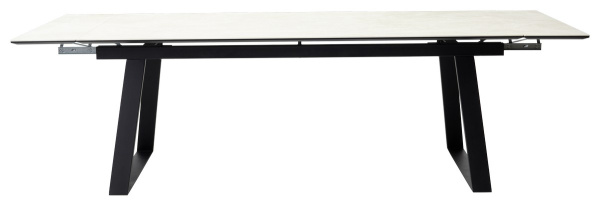 Стол Франк 200 Кремовый мрамор, керамика / черный каркас М-City
