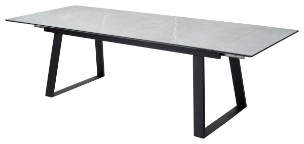 Стол Франк 200 Темно-серый мрамор, керамика / черный каркас М-City