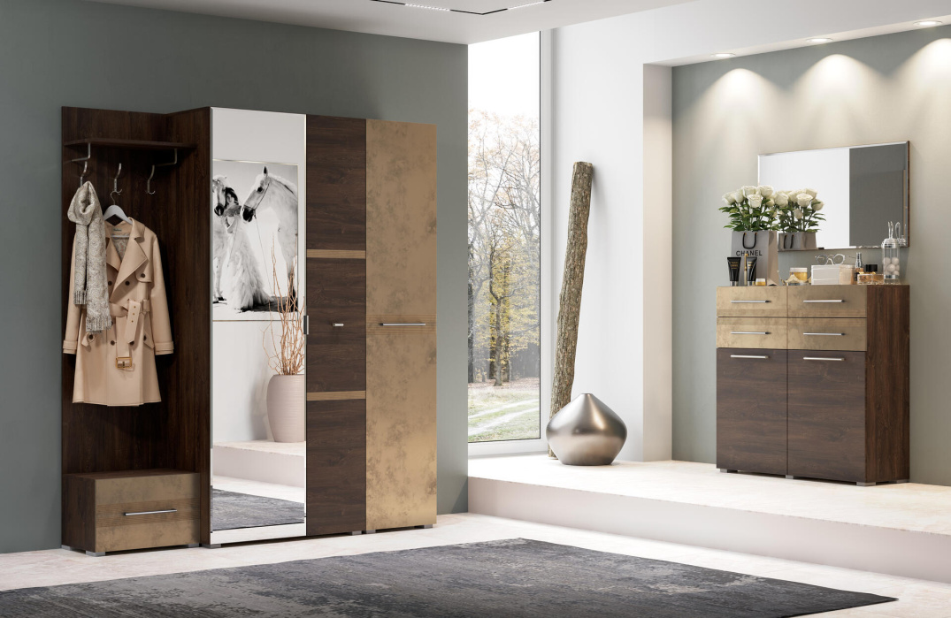 Дуб апрель темный + лофт голдэн пэлас