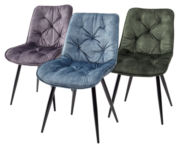 Стул MONACO 912-04  серо-зеленый, велюр/черный каркас M-City