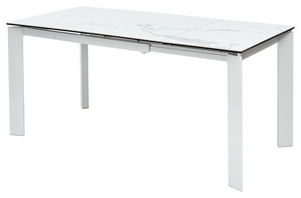 Стол CORNER 120 HIGH GLOSS STATUARIO керамика/ белый каркас М-City