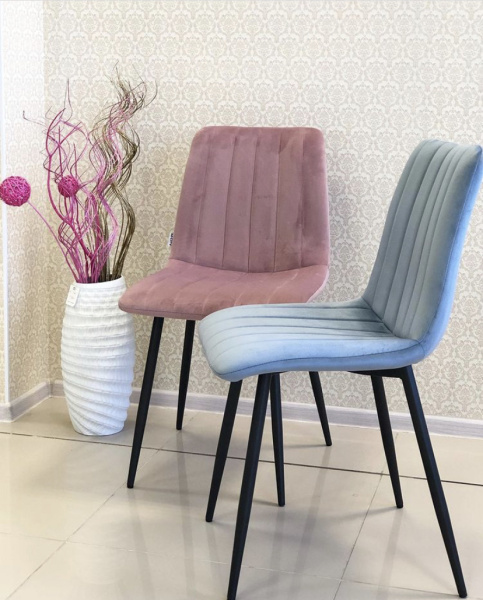 Стул DUBLIN G108-15  пепел розы/ черный каркас, велюр М-City