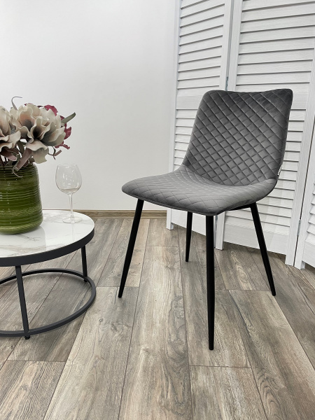 Стул TINTIN BLUVEL-14 GREY / черный каркас М-City