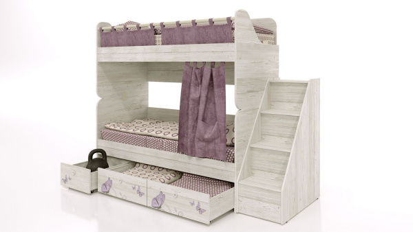 Кровать Леди 6-2» с лестницей