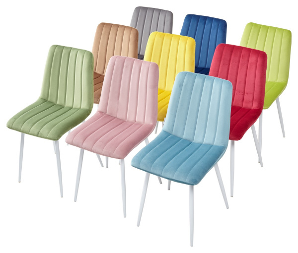 Стул DUBLIN G108-15  пепел розы, велюр / белый каркас М-City