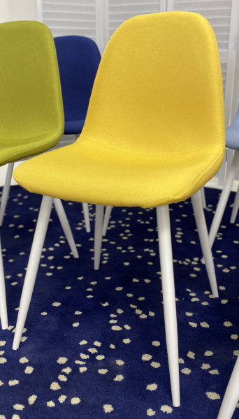 Стул CASSIOPEIA G064-25 желтый, ткань/ белый каркас  М-City