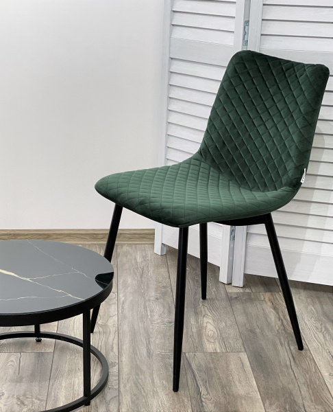 Стул TINTIN BLUVEL-78 GREEN / черный каркас М-City