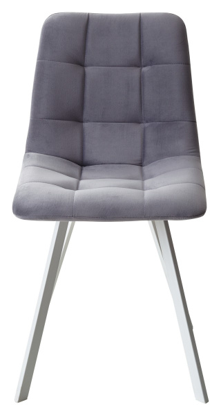 Стул CHILLI-Q SQUARE серый #27, велюр / белый каркас М-City