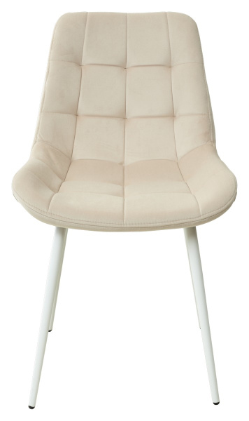 Стул ХОФМАН, цвет бежевый #H06, велюр / белый каркас 4 шт./1 к М-City