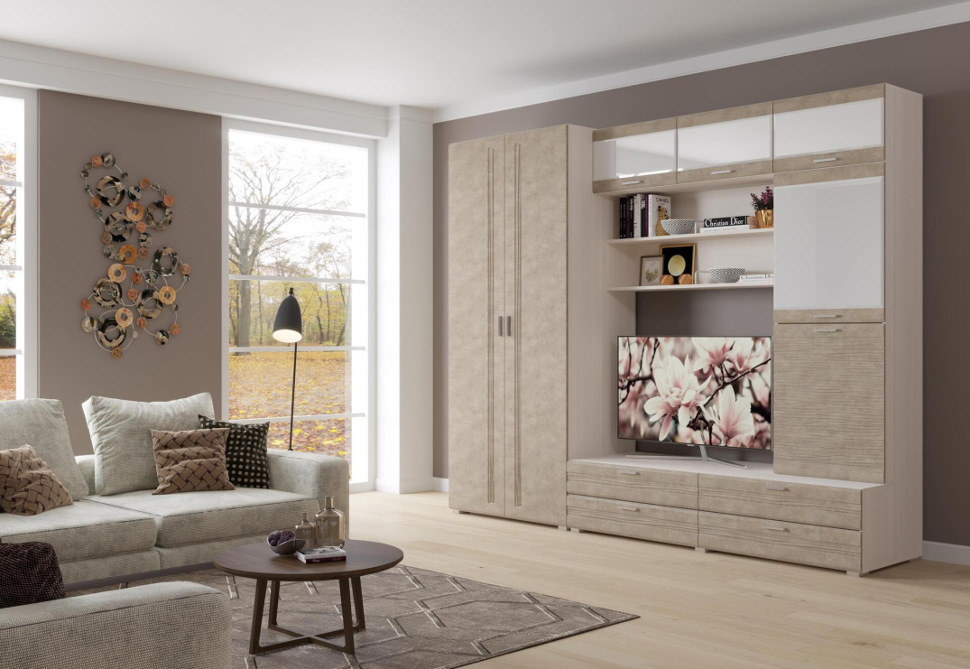 Бодега белая-Бетон бежевый Бодега белая-Бетон бежевый