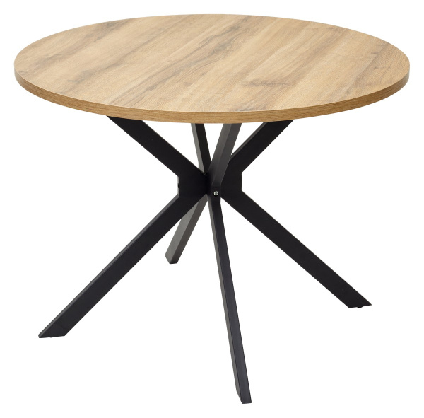 Стол ВЕГА D100 Дуб Шерман коньяк/ черный каркас М-City