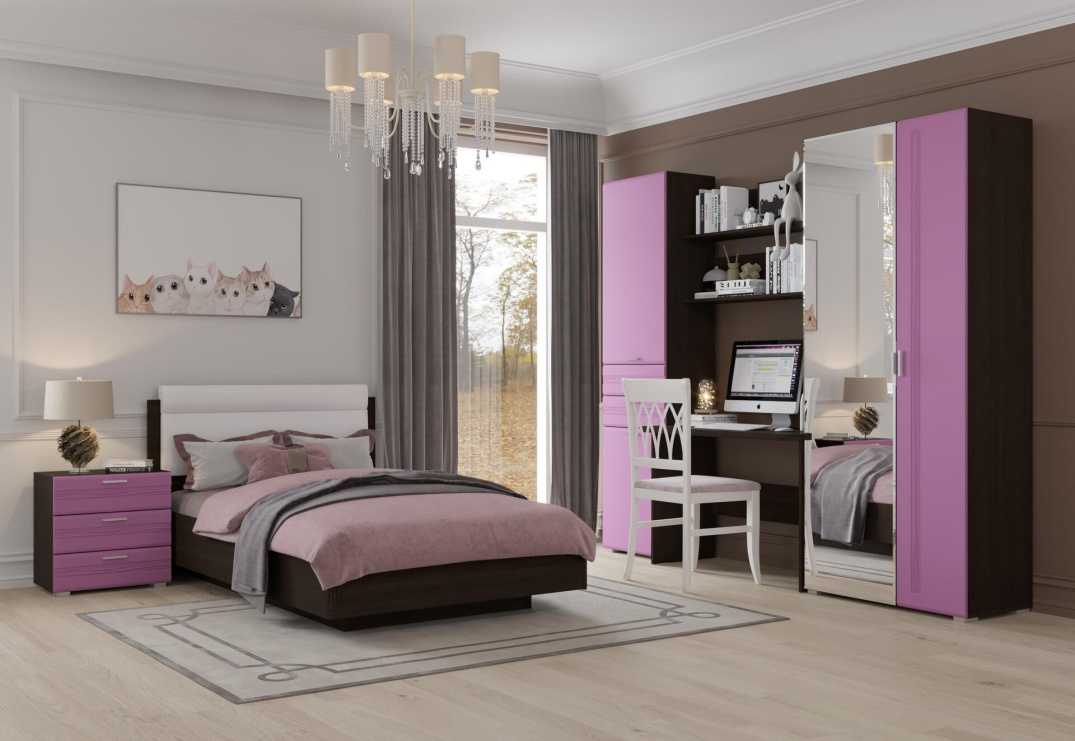 Венге-Розовый кожа prona 2655