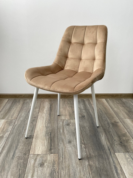 Стул ХОФМАН, цвет капучино #H65, велюр / белый каркас 4 шт./1 к М-City