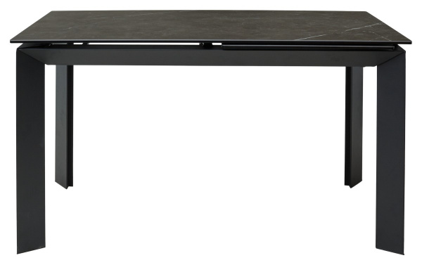 Стол CREMONA 140 KL-135 Темно-серый мрамор матовый / черный каркас М-City