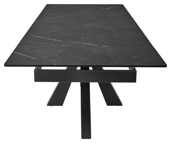 Стол ALEZIO 160 KL-135 Темно-серый мрамор матовый, итальянская керамика/ BLACK М-City