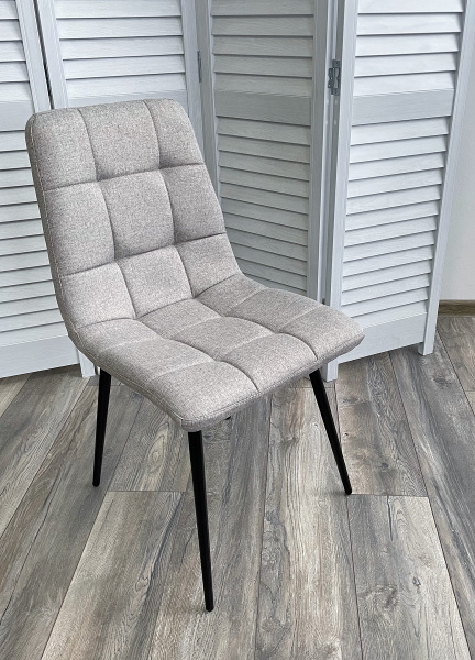 Стул ДИЛАН, цвет теплый серый #25, ткань / черный каркас М-City