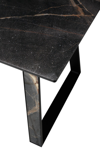 Стол Франк 160 Мейджик, стекло / Мейджик, черный М-City