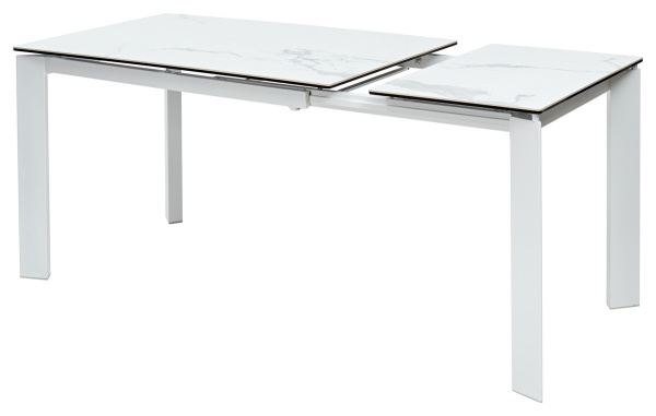 Стол CORNER 120 HIGH GLOSS STATUARIO керамика/ белый каркас М-City