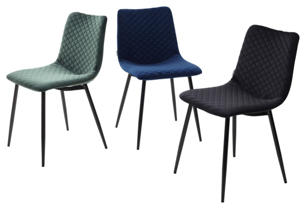 Стул TINTIN BLUVEL-86 NAVY BLUE / черный каркас М-City