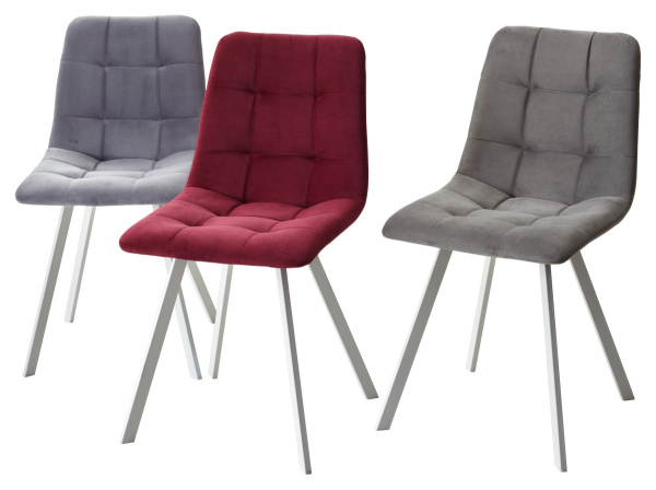 Стул CHILLI-Q SQUARE винный #16, велюр / белый каркас М-City